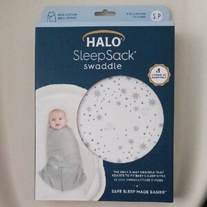 Halo SleepSack Swaddle with Starry Gray and White Design
